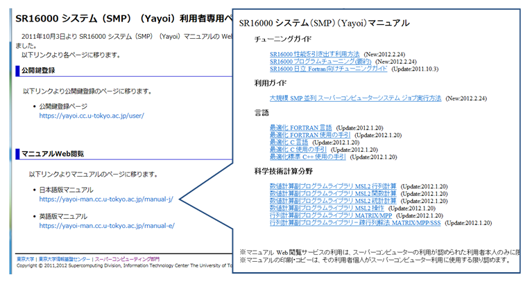 図C10-1-1　SR16000 マニュアルWeb 閲覧イメージ